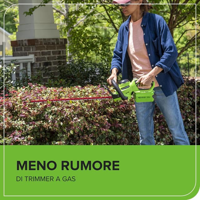 Thumbnail 6 de Greenworks G40HT61K2 Tagliasiepi a batteria con lama doppia da 61 cm, taglio fino a 27 mm