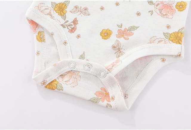 Detalle 2 de MAMIMAKA Newborn cotton short-sleeve bodysuits 5-pack