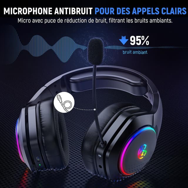 Thumbnail 4 de Tatybo WT01 Casque Gaming sans Fil