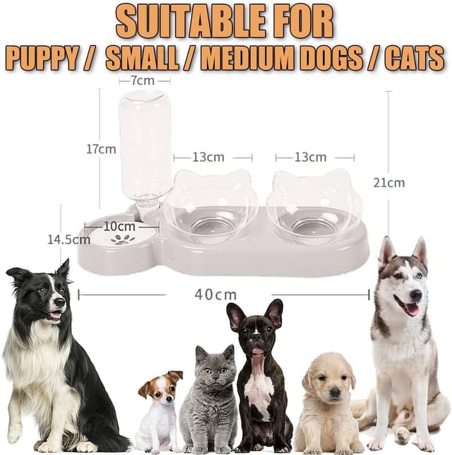 Thumbnail 6 de 3‑in‑1 Cat Food and Water Bowl Set 🐱