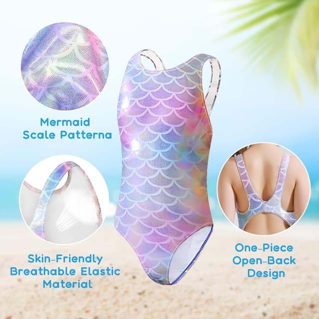 Detalle 2 de flintronic Costume da bagno per ragazze intero senza maniche