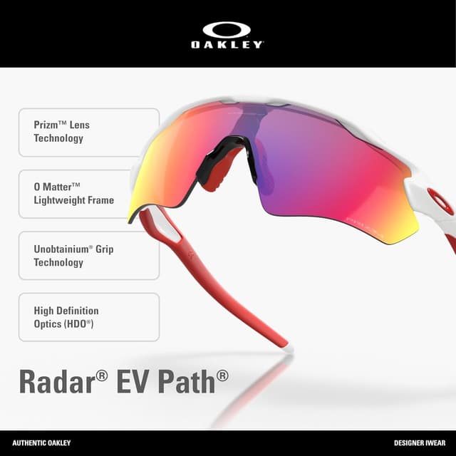 Detalle de Oakley Men's OO9208 Radar EV Path Shield Sunglasses with PRIZM Road Lenses