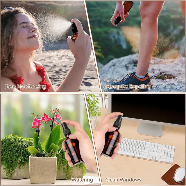 Thumbnail 6 de 50ml amber glass mist spray bottle 4 pack