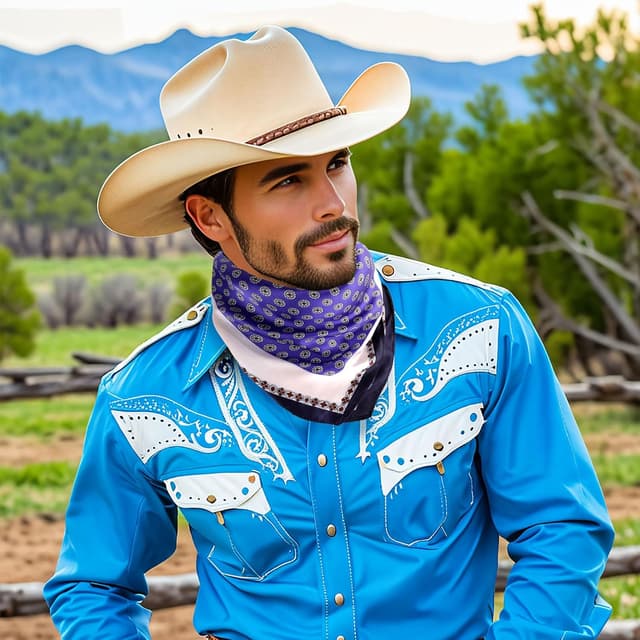 Thumbnail 5 de DAMILY Vintage Bandana Herren 70x70 cm Seidig