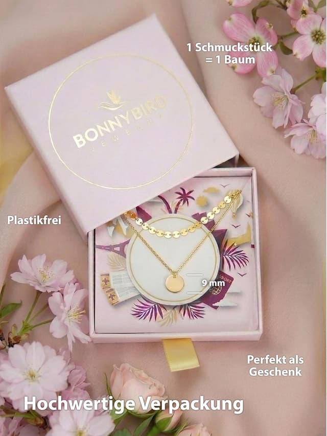 Thumbnail 6 de BONNYBIRD BonnyBoho wasserfeste Boho-Halskette aus Edelstahl (silber, gold & roségold) – nickelfrei und hautverträglich