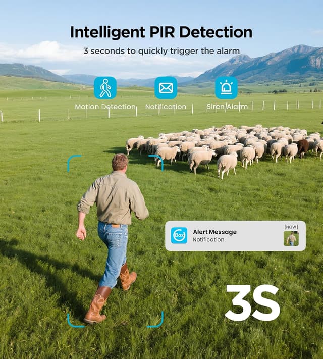 Thumbnail 5 de Überwachungskamera Außen 2K PTZ WLAN IP Kamera Schwarz