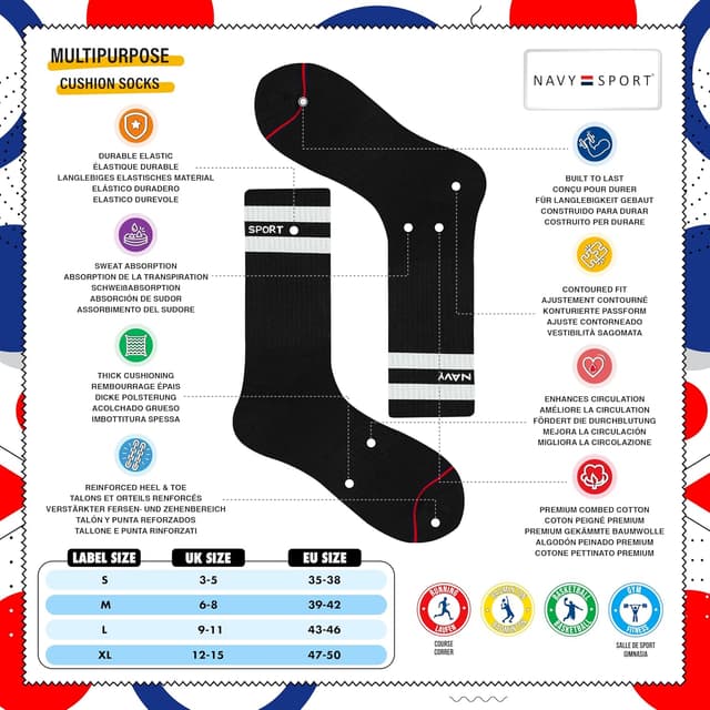 Thumbnail 1 de NAVYSPORT Chaussettes de Sport Lot de 6