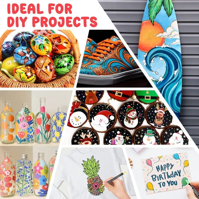 Thumbnail 5 de Maqhpu 24 Colour Dual Tip Acrylic Paint Pens