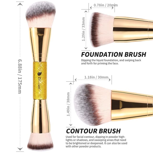Detalle de DUcare Dual End Foundation Contour Bronzer Brush (Double-Ended Face Makeup Tool)