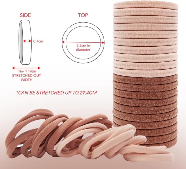 Detalle 2 de Kitsch Cintas para el cabello fuertes y elásticas 20 unid color rubor