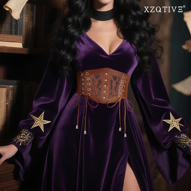 Detalle de XZQTIVE Women’s Corset Belt with Elastic Lace Waist Cinch for Costume & Casual Wear