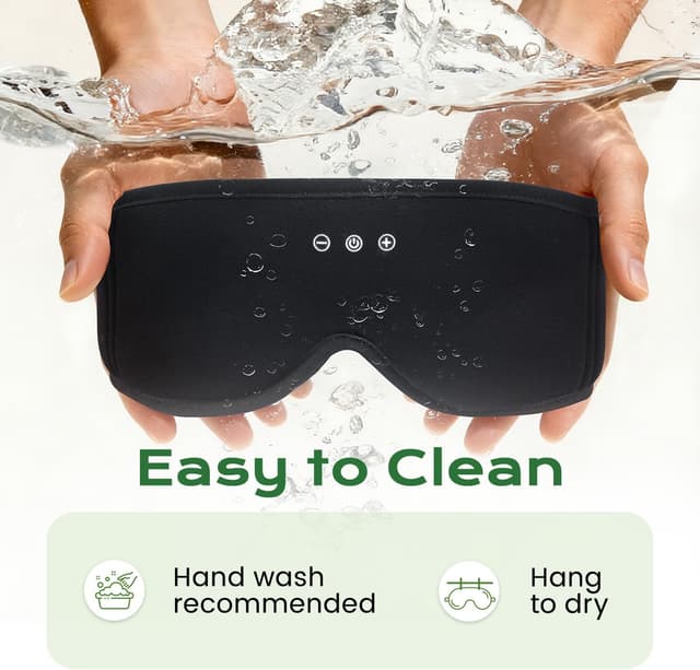 Detalle 2 de LC-dolida Bambou Masque de Sommeil Écouteur Bluetooth 5.4 (masque de nuit blackout, machine lavable)