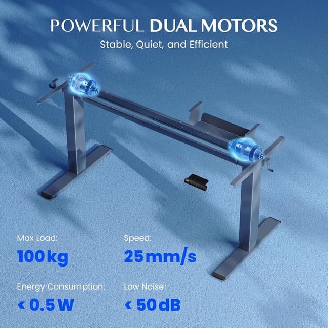 Detalle de FLEXISPOT Bureau assis-debout à 2 moteurs FlexiSpot avec panneau mémoire et anti-collision, cadre acier (70 à 119 cm)