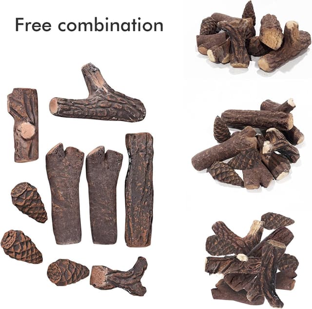 Thumbnail 4 de ART TO REAL Ceramic Pine Cone Logs 9 pcs