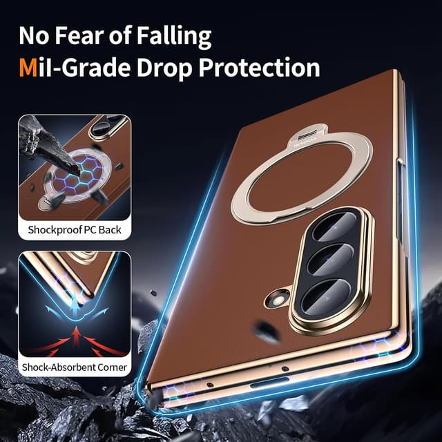 Thumbnail 5 de YOOVEI Galaxy Z Fold 7 leather case with kickstand