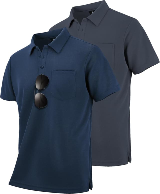 Detalle de SwissWell 2 pezzi polo uomo manica corta estiva traspirante per golf e tennis