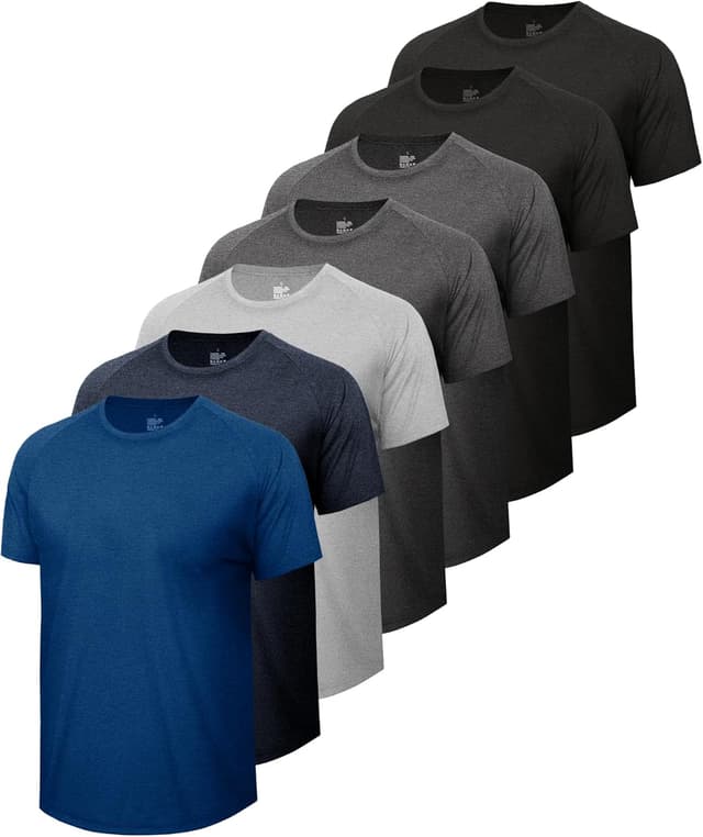 Thumbnail 6 de BOOJO 7-Pack Men’s Workout Shirts (Quick-Dry Moisture-Wicking Short-Sleeve Tees)