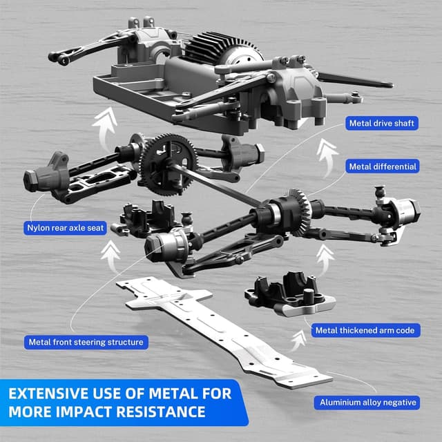 Thumbnail 3 de YONCHER Macchina Telecomandata Professionale RC 1:18 4WD Offroad 40 km/h, fino a 70 min con 2 batterie