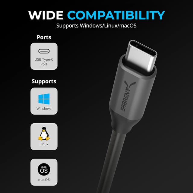Thumbnail 3 de Sabent USB-C to DB9 RS-232 Adapter CB-D9C3
