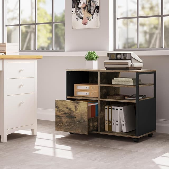 Detalle 2 de WOLTU Cajonera con Ruedas Industrial, Armario de Oficina 🗄