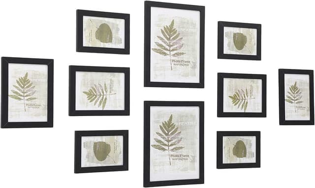 Detalle de SONGMICS Bilderrahmen-Set RPF310H (10er Set) für 2 Fotos 20 x 25 cm, 4 Fotos 13 x 18 cm & 4 Fotos 10 x 15 cm