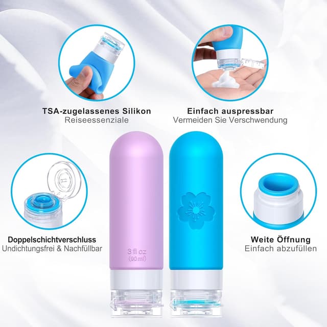 Detalle de Amzrole Reiseflaschen 5er Set 90 ml