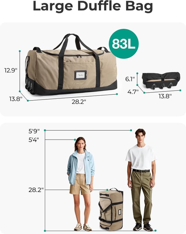 Thumbnail 5 de BAGSMART Reisetasche 83L faltbar mit Rollen