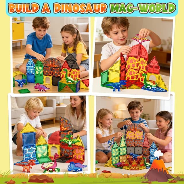 Detalle 2 de Coodoo Lava Magnetic Tiles 3+ 🧩