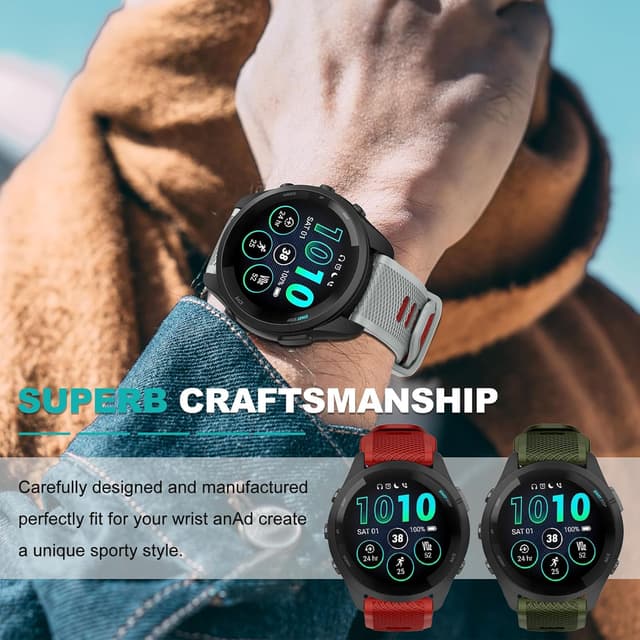 Thumbnail 6 de OVERSTEP 22mm replacement strap (soft silicone) for Forerunner 265 and compatible sports watches