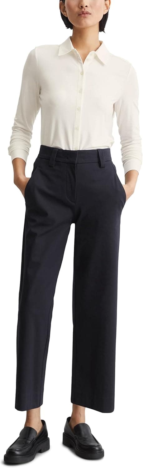 Detalle de Marc O’Polo Damen Jerseybluse mit Stretch-Anteil und Spitzkragen (Regular Fit)