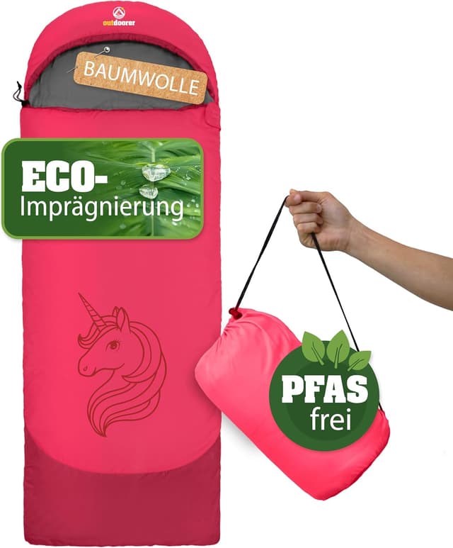 Detalle de outdoorer Kinderschlafsack Dream Express – Deckenschlafsack mit Baumwoll-Futter für Kinder