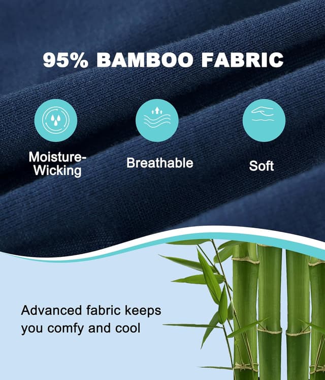 Detalle de YESWEL Bamboo Boxers for Men (Multipack of 4 & 6) – breathable, no-itch labels trunks