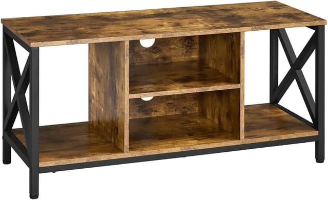 Detalle de Yaheetech mobile per TV con tavolino basso e supporto fino a 50 pollici, legno e metallo (106 × 40 × 50,5 cm)