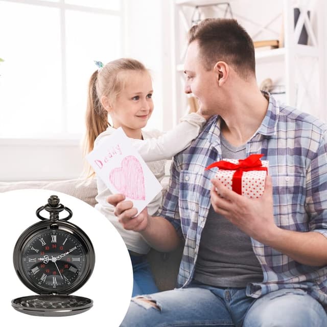 Thumbnail 6 de Vicloon Vintage Taschenuhr Quarz mit Kette