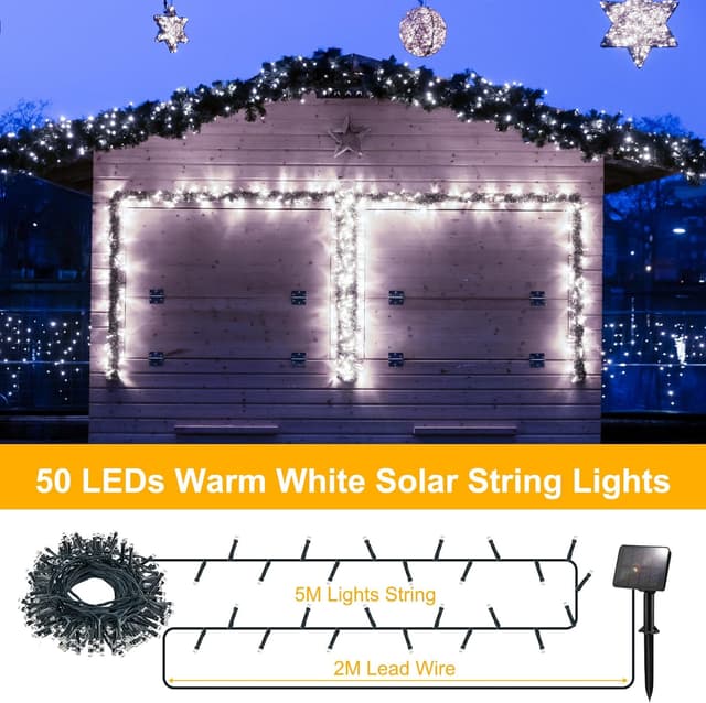 Detalle 2 de FFZZKJ solar garden lights 100 LEDs