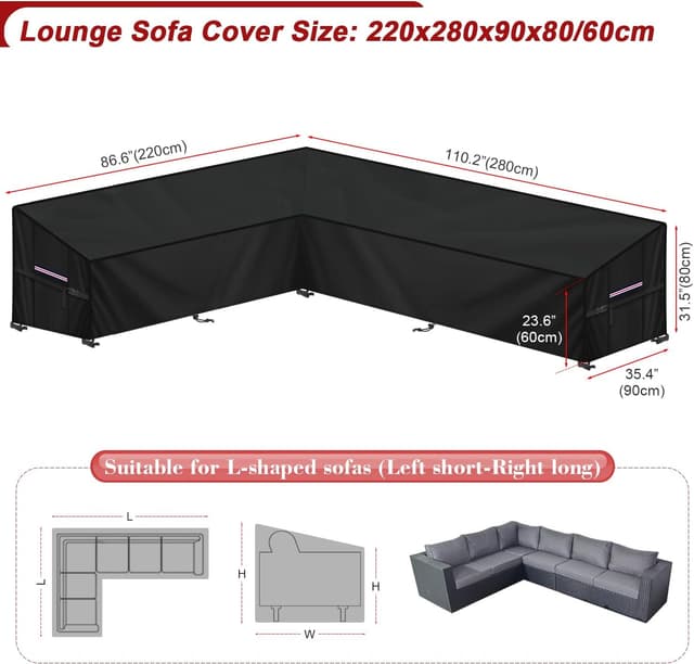 Thumbnail 1 de LAMUNI Housse canapé d'angle 220x280 cm