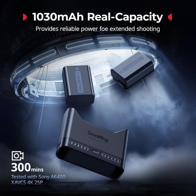 Detalle 2 de SmallRig NP-FW50 Kit batteries + chargeur double USB-C (2 emplacements)