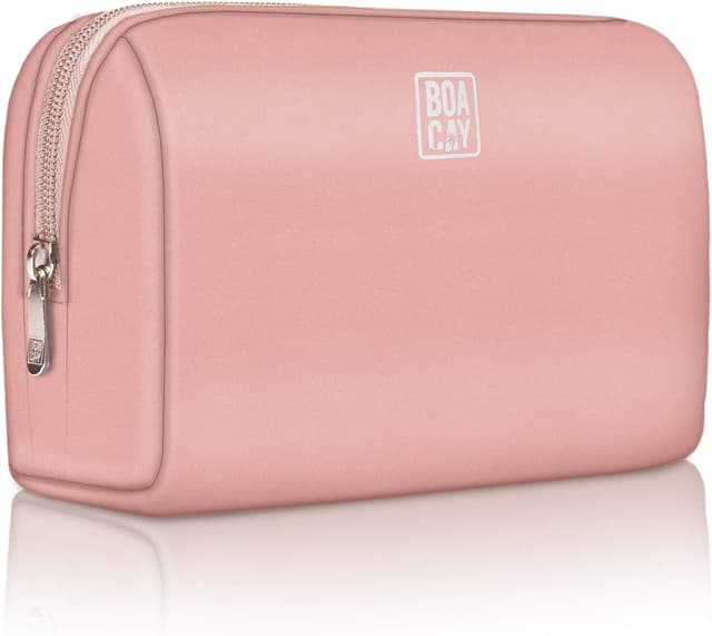 Detalle de BOACAY Small Makeup Bag travel cosmetic pouch (18 x 9.5 x 13cm) with compartments