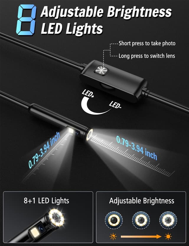 Thumbnail 2 de Ferdiiz Endoscopio per smartphone 1920P HD, sonda 5 m