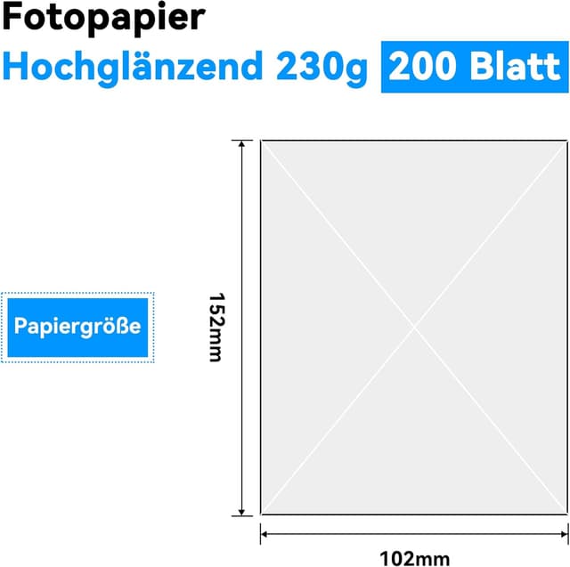 Detalle 2 de XiaoLidm Fotopapier 10x15 cm (200 Blatt) 230 g/m² für Inkjet – hochglänzend