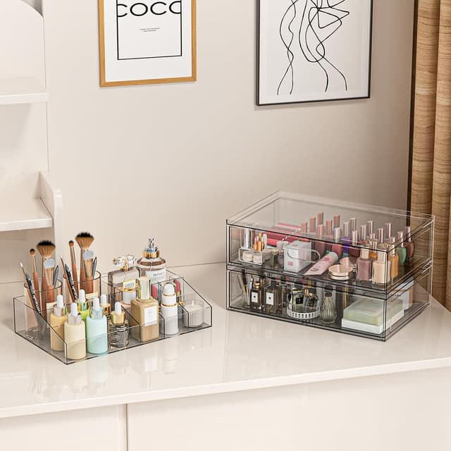 Thumbnail 4 de Clear Stackable Makeup Organizer 12