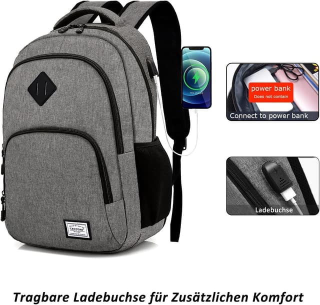 Detalle 2 de MoFut Rucksack für Herren & Damen – Reiserucksack mit 15,6-Zoll-Laptopfach, 20–35 l & Trolley-Befestigung