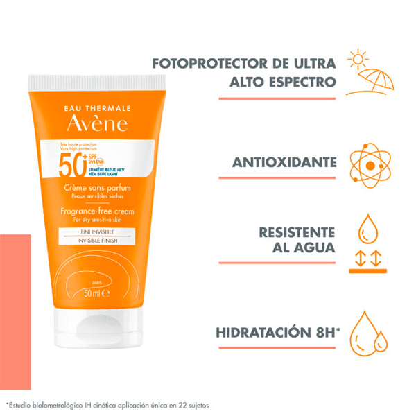 Detalle 2 de Avène Crema Solar SPF50+ protector 3x50 ml