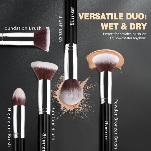 Thumbnail 2 de BEAKEY Makeup Brushes Set with 2 Sponges ๐