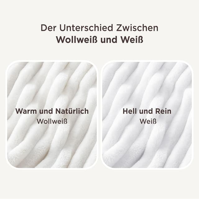 Detalle 2 de Bedsure Kuscheldecke 130 x 170 cm Weiß