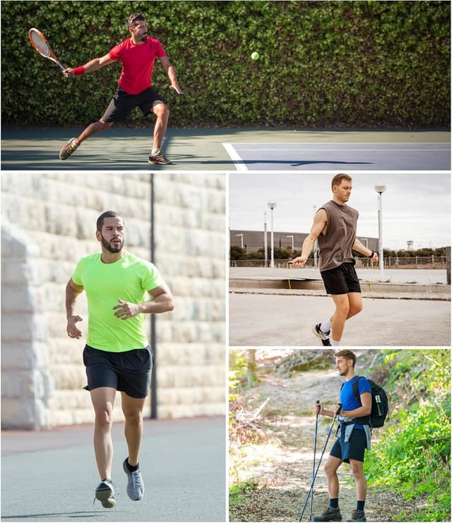 Detalle de Kinglaman 4-Pack Men’s 2-in-1 Running Workout Shorts with Liner and Pockets