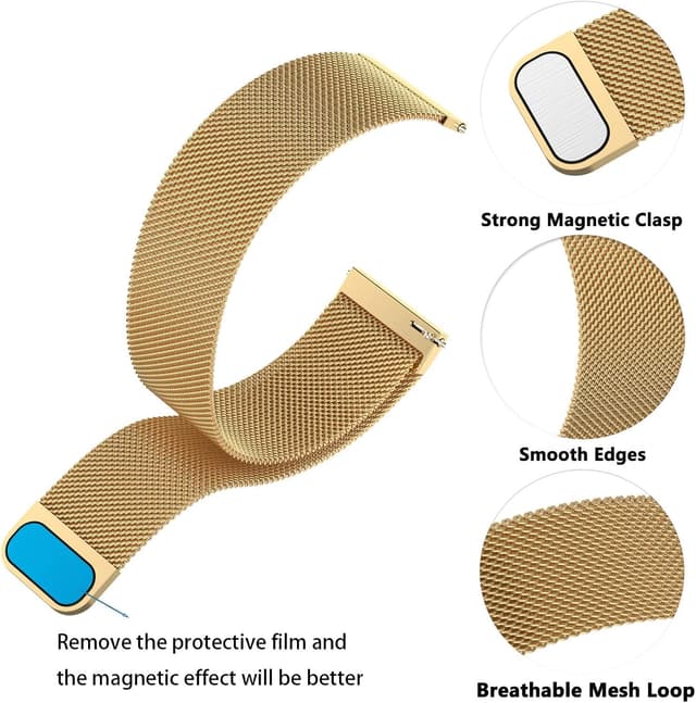 Detalle de ZLZKJS Edelstahl-Mesh Uhrenarmband mit Magnetverschluss (14–24 mm) und Schnellverschluss