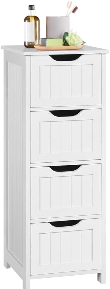 Detalle de Yaheetech Armario de baño 4 Cajones 30x30x82cm