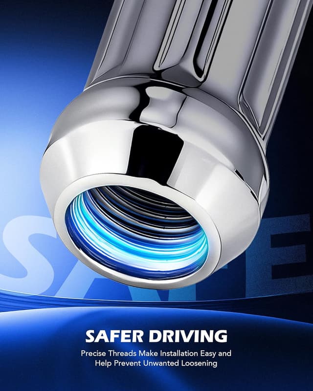 Detalle 2 de Orion Motor Tech 14mm x 1.5 Chrome Lug Nuts (32-Piece) with 60° Conical Seat, M14x1.5