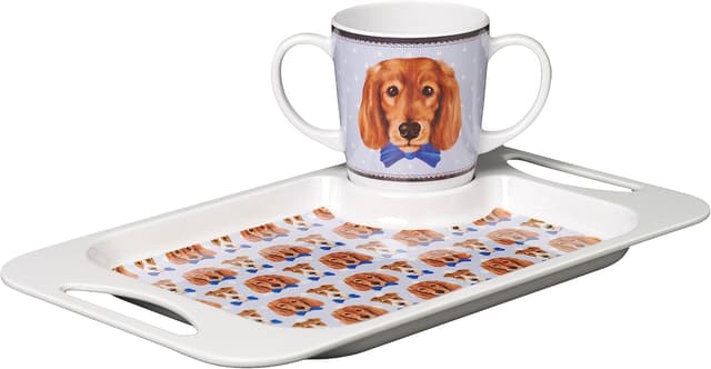 Detalle de Dog lightweight melamine snack tray 33.8cm